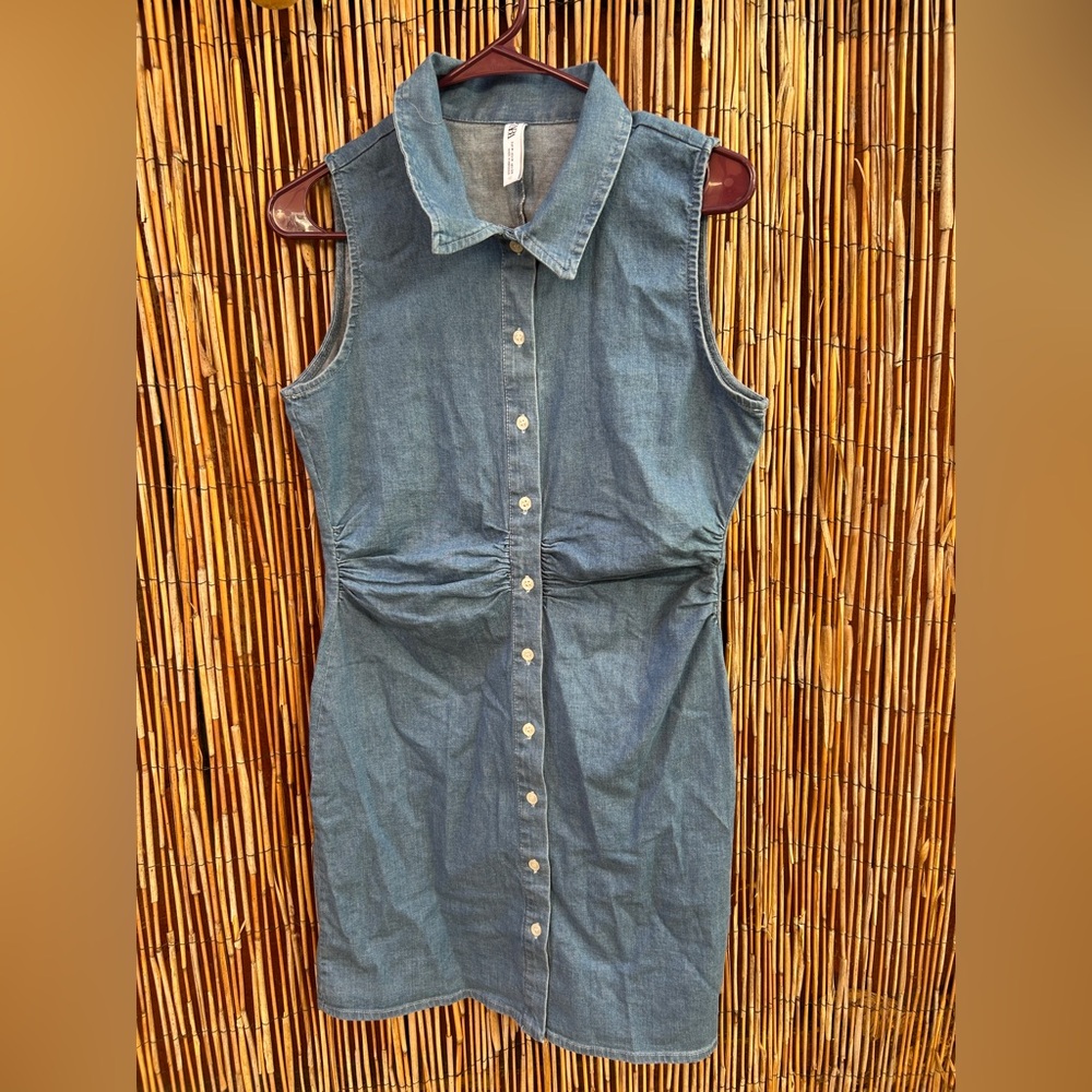 Zara Light Blue Denim Dress